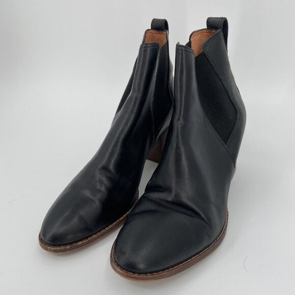 Madewell Black Leather Regan Boot Pull On Boots 10 - Picture 4 of 5